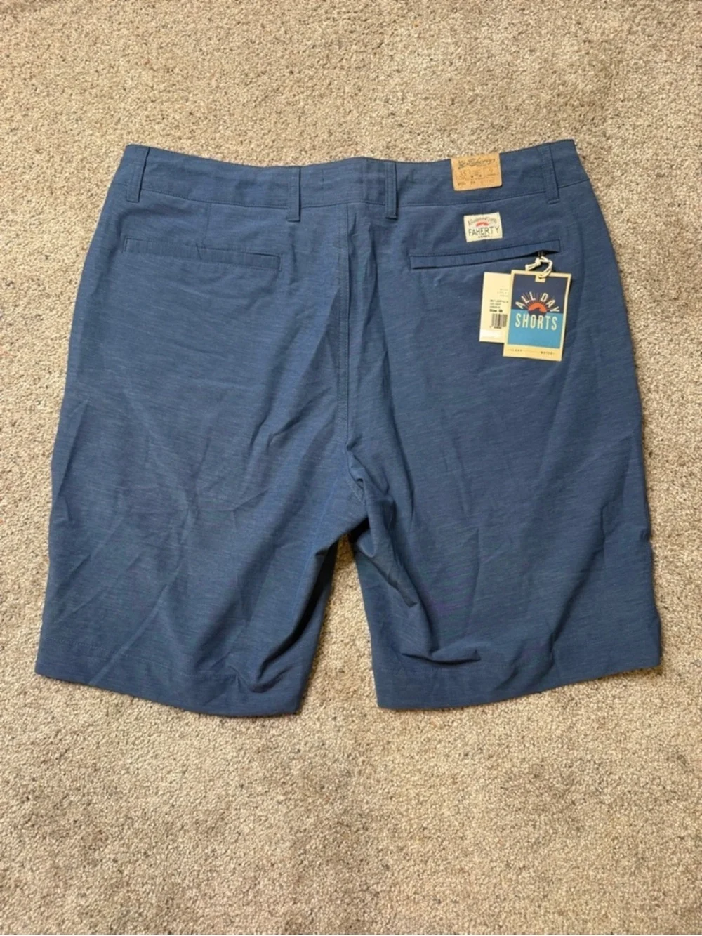 Faherty New Flat-Front Men's Stretch Shorts in Navy 9” inseam
